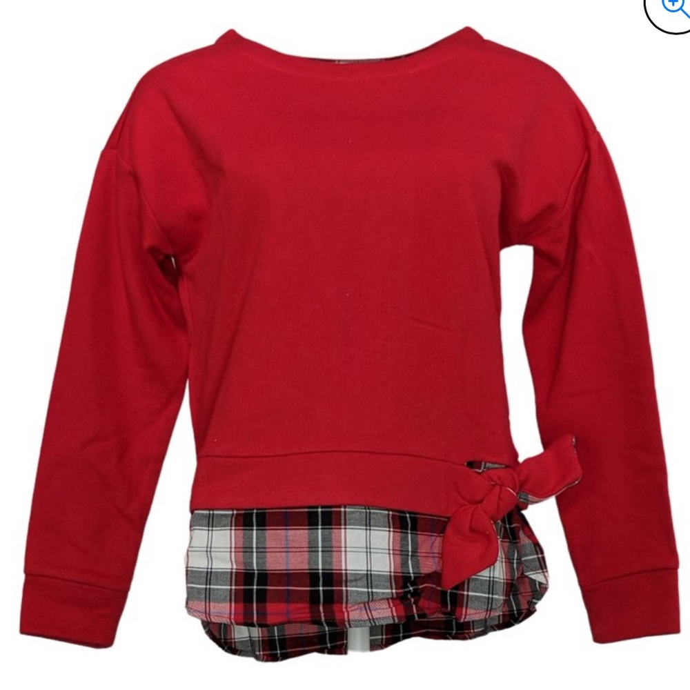 NEW- Women’s Izod Long Sleeve Tie Front 2 Fer Sweatshirt